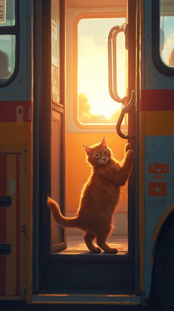 Die Katze, die Bus fährt