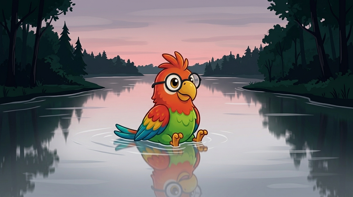 Am Abend war der Fluss still und silbern. Polly trieb auf dem warmen Wasser. Das Wasser floss langsam zum fernen Meer...