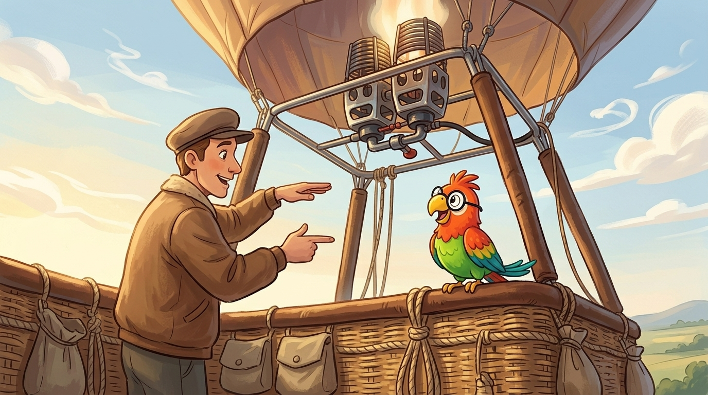 "Ein Ballon hat kein Lenkrad und keinen Motor zum Drehen", sagte der Pilot. "Wir steuern mit den Winden. Die tiefen W...