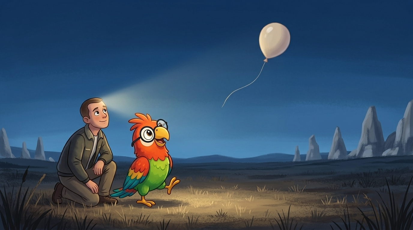 Polly fliegt den Ballon