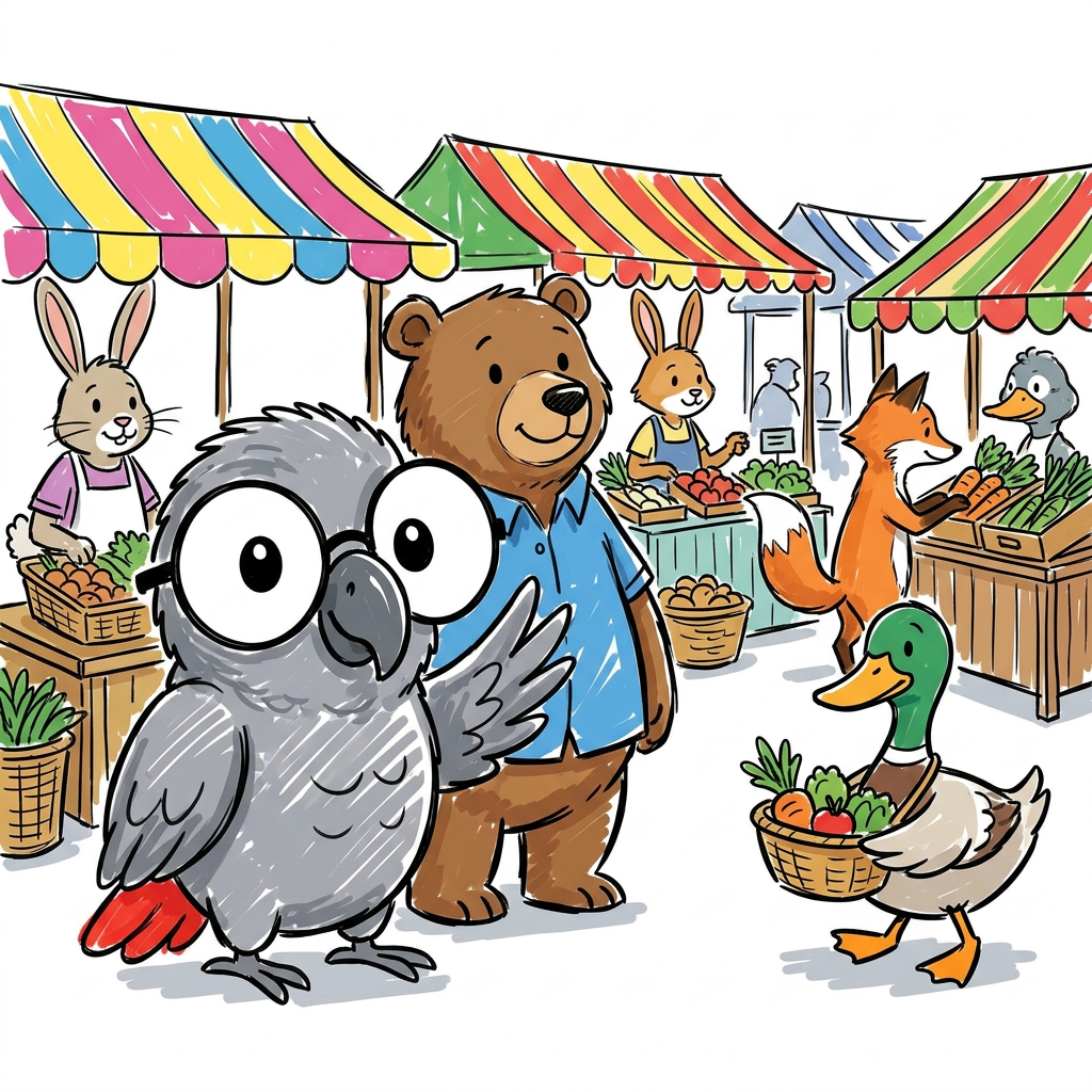 Polly auf dem Markt