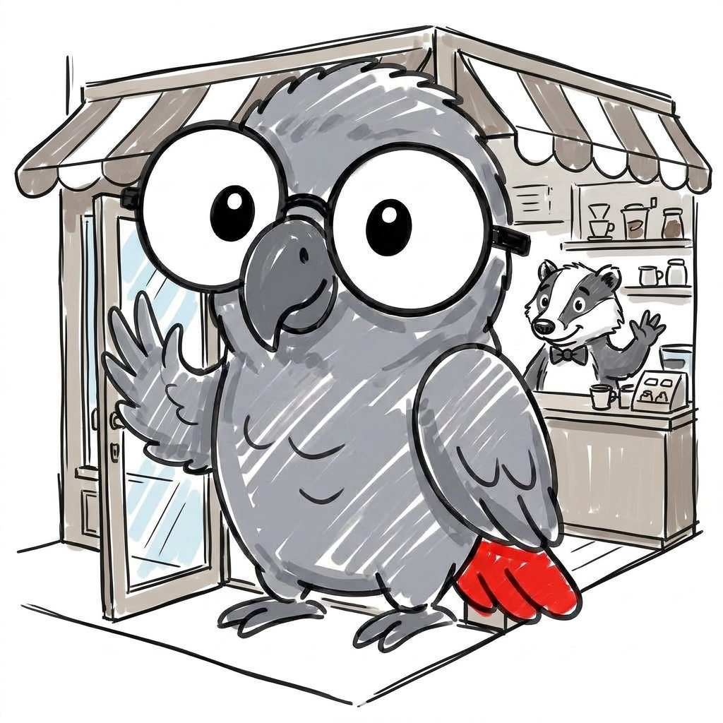 Polly bestellt einen Kaffee