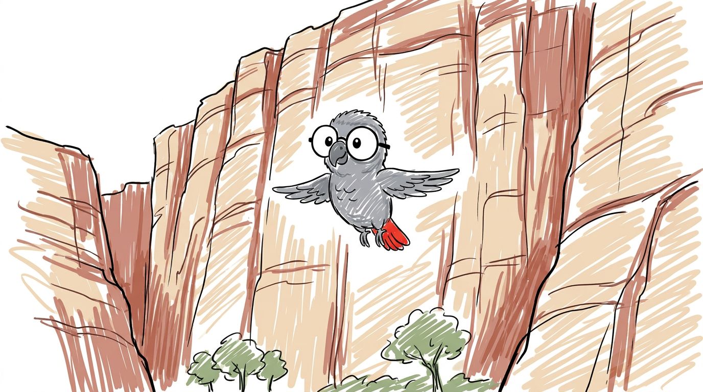 Also ritt Polly auf der warmen Luft. Sie bewegte ihre Flügel nicht. An diesem Abend war die Felswand mehr als tausend...