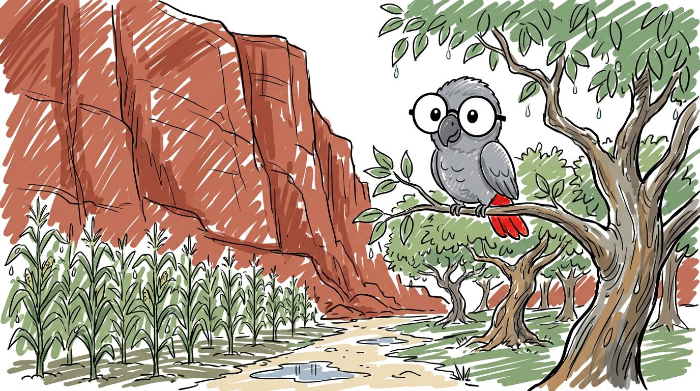 Am Abend floss das Wasser in den Sand. Die Schlucht roch grün. Der Mais stand aufrechter. In einem alten Obstgarten w...