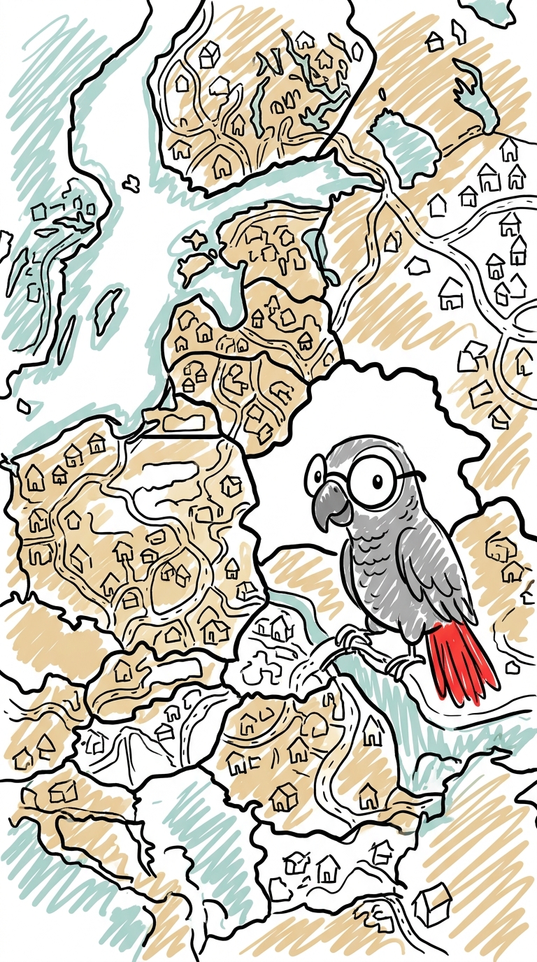 Der Ort hat gelernt, das zu genießen. Die Regel für Häuser ist einfach, dein Land ist dort, wo deine Haustür ist, und...