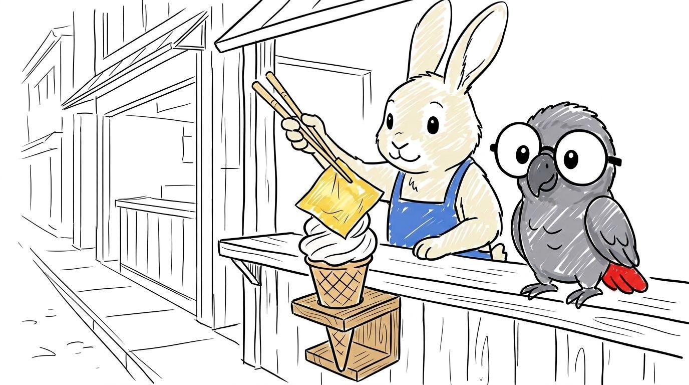 角にある店では、金箔を一枚まるごとのせたソフトクリームを売っていた。長い竹の箸で金箔を持ち上げ、そっと息を吹きかけて落ち着かせる。この街いちばんの職人技が、コーンに乗って売られていた。