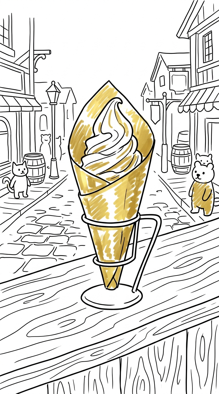 Illustration for Město, které dává na zmrzlinu zlato
