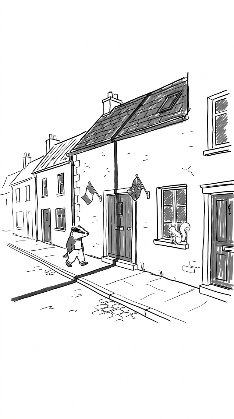 Illustration for Het huis verdeeld tussen twee landen