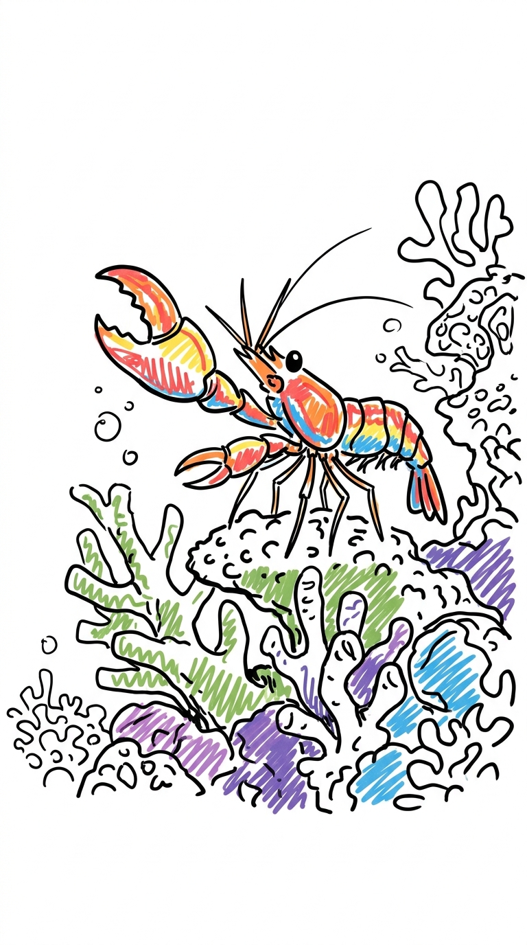 Illustration for Katkarapu, jolla on aurinko saksissaan