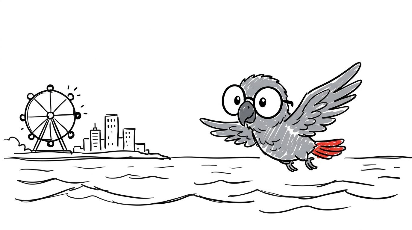 Polly landed on the empty boardwalk. Birds walked the sand where crowds had been. The wheel turned once more, then sh...