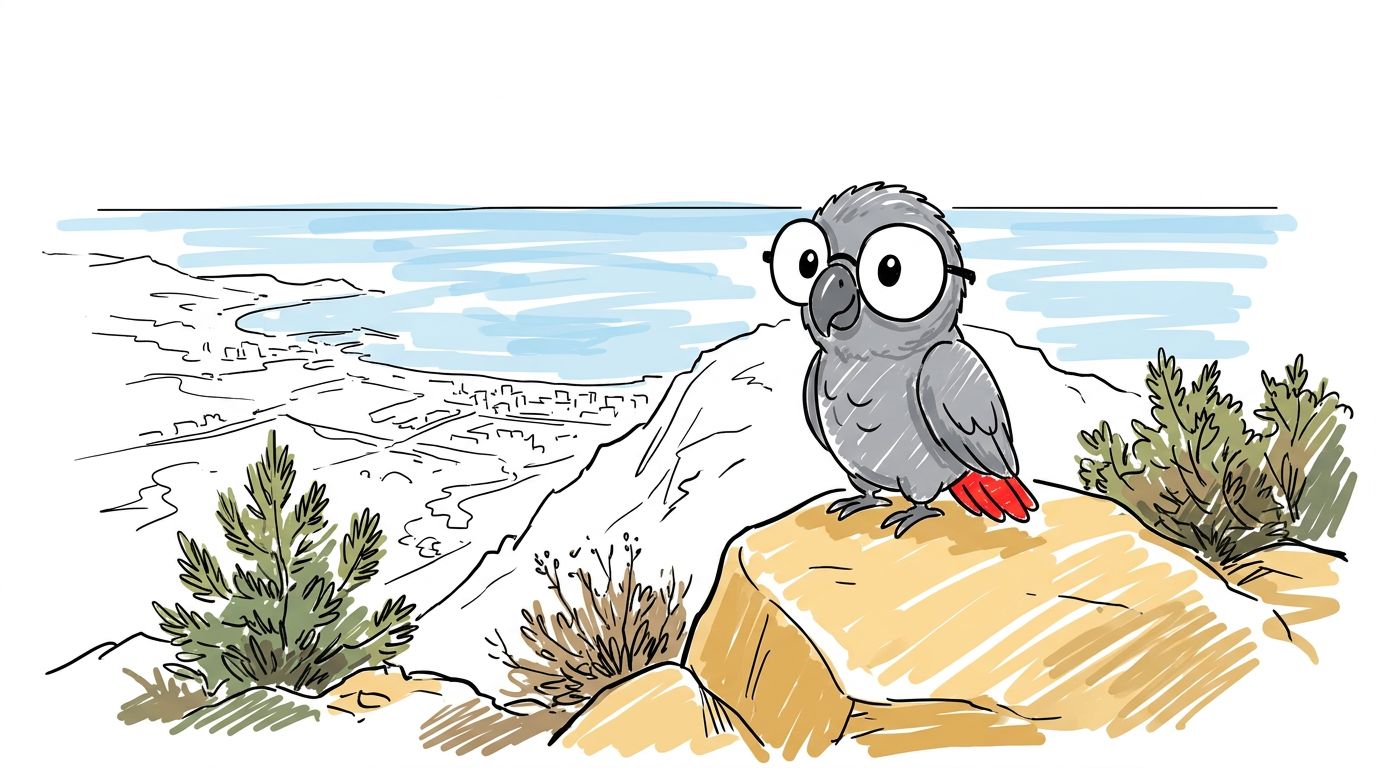 Polly landete auf dem warmen Felsen hoch oben auf dem Grat. Der Stein hatte die Farbe von Honig. Sie schaute hinunter...