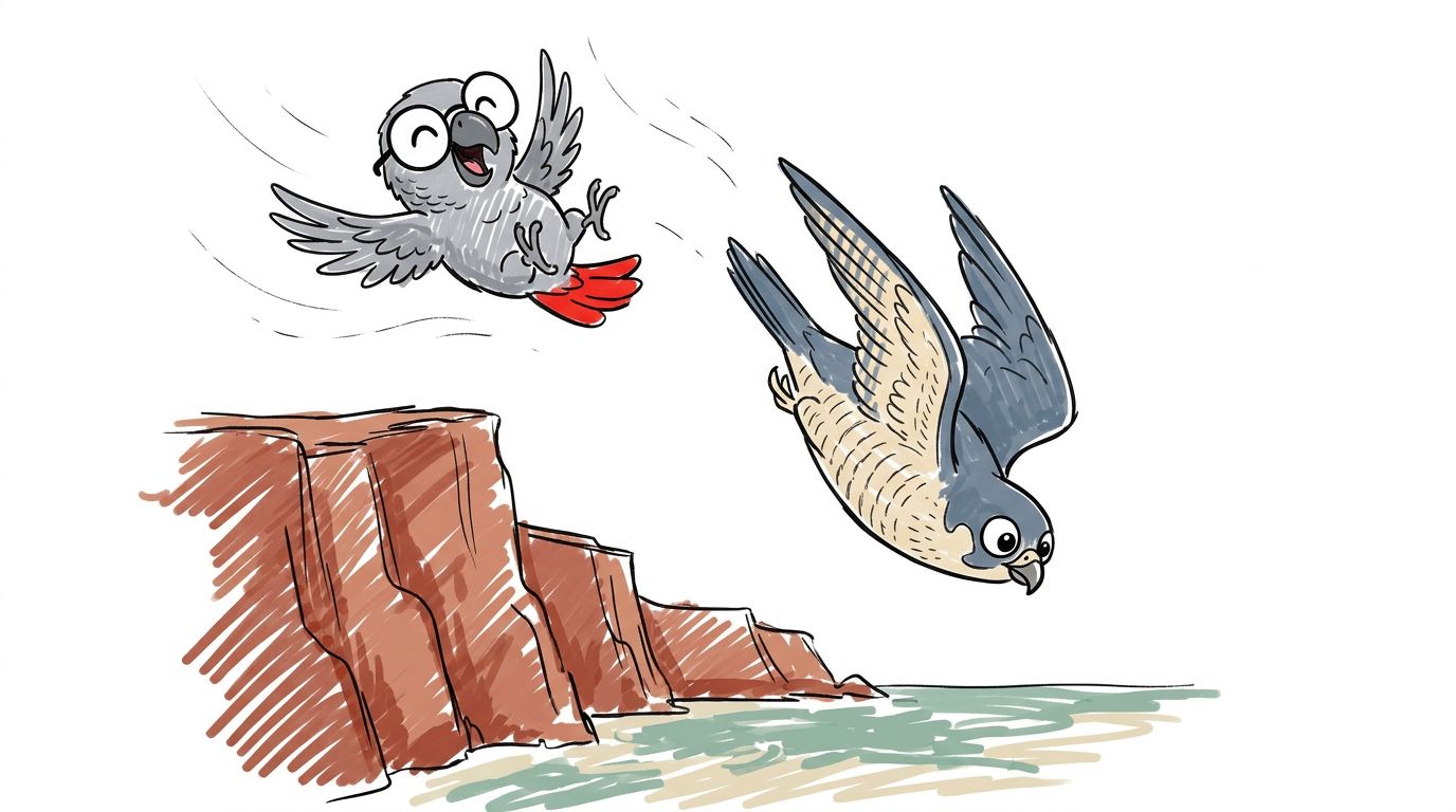 Then a falcon dived past her, fast as a falling stone. Polly laughed and let the wind carry her higher.