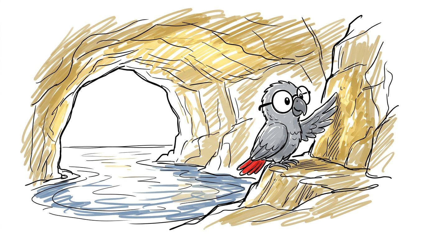 Light came through the mouth of the cave and danced on the water. Polly touched the cool wall. She wanted to remember...