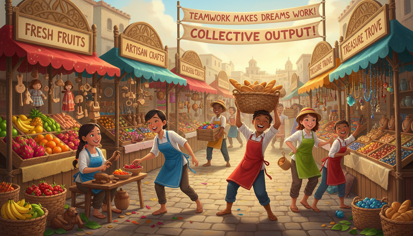 How Does Division of Labor Affect Output in Trade?